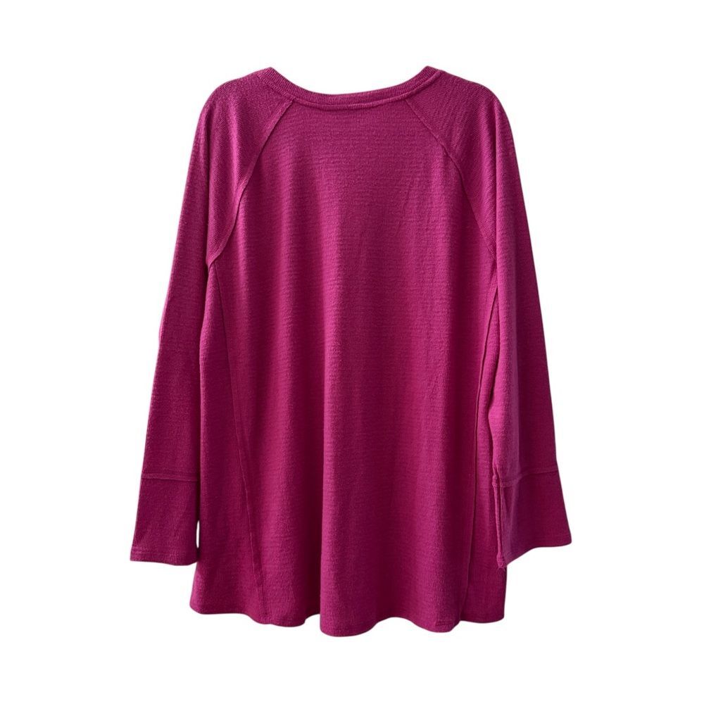 NWT Wildfox Haley Brushed Top in Elderberry Size XL Pink Purple Thermal Knit - Picture 3 of 12
